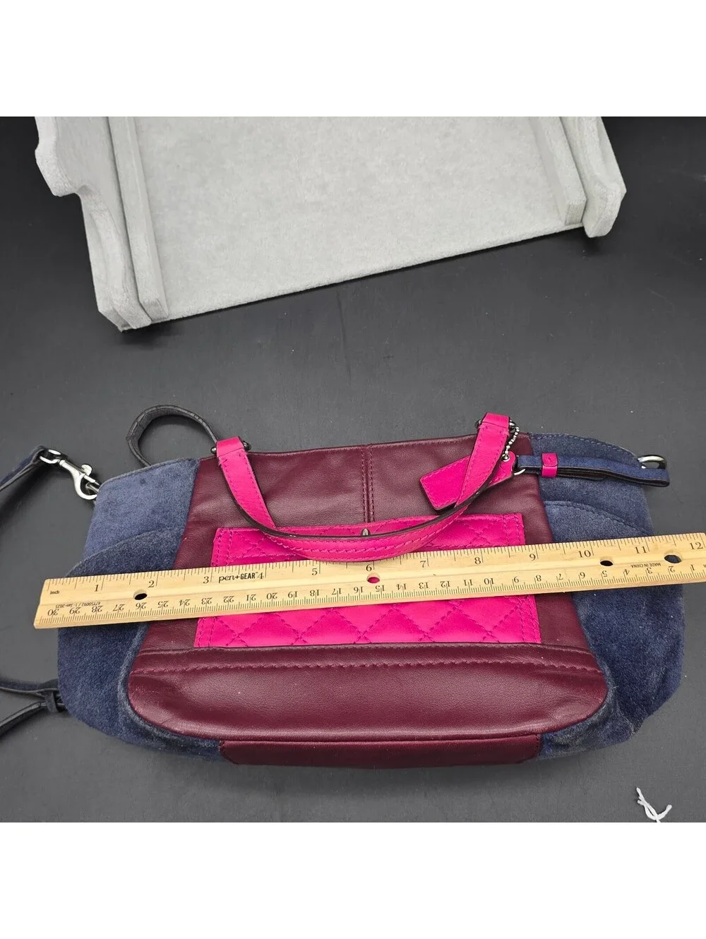 COACH Y2K Colorblock Mixed Media Mini Tote  Suede Quilted Leather